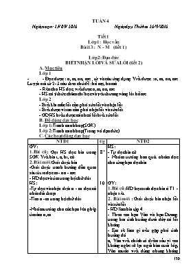 Giáo án tuần 4 lớp 2 - Năm học 2015-2016